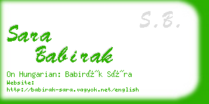 sara babirak business card